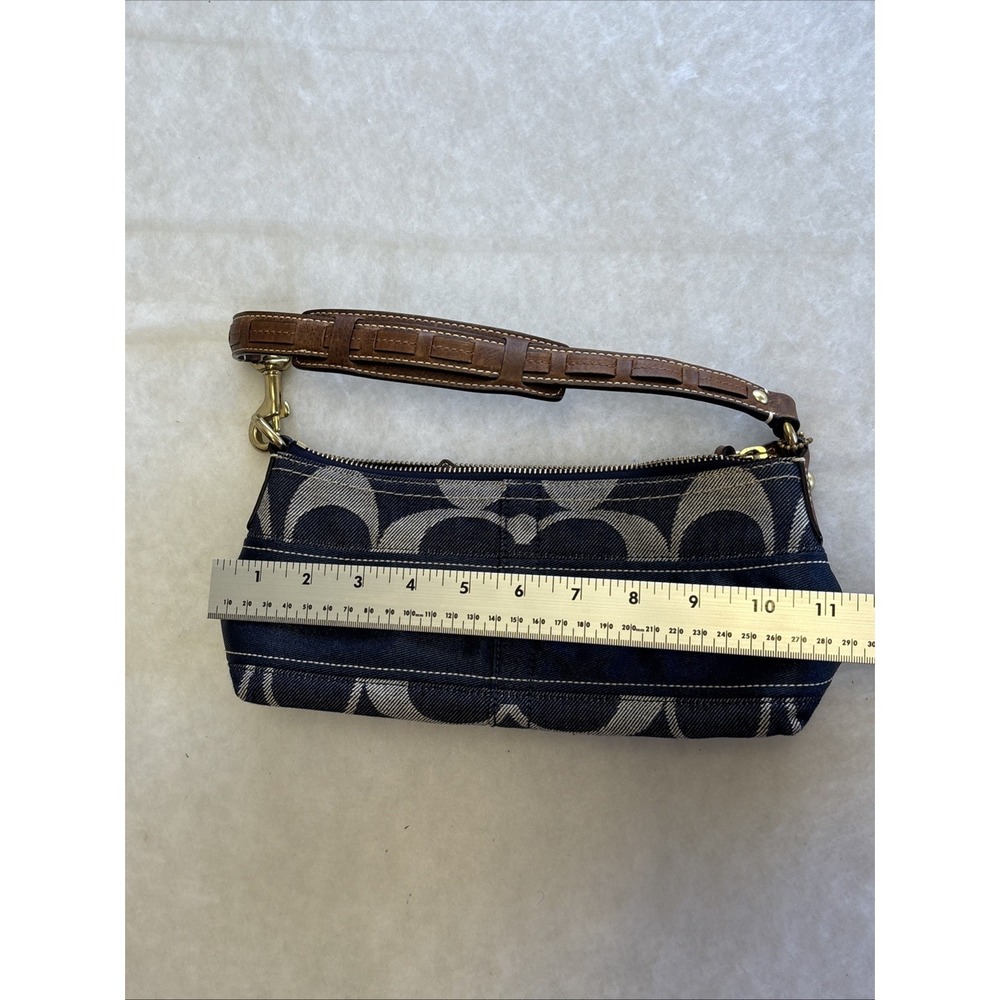 Vintage 2000s Y2K Coach Signature Top Handle Navy Blue Purse Bag RARE NWOT - Picture 9 of 10